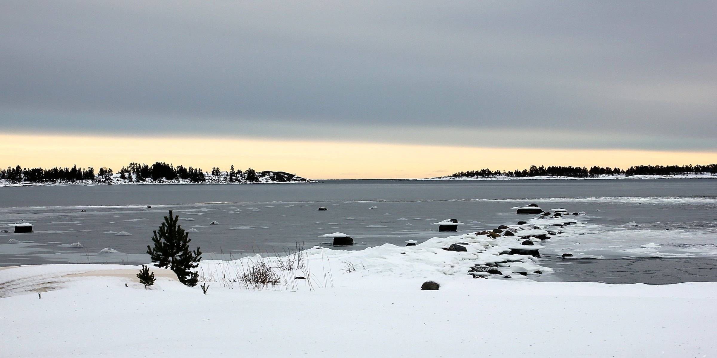 Vinter vid havet i Örnsköldsvik